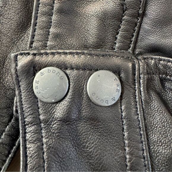 Rag & Bone denim and Leather Moto Jacket Natural Size S Women’s - Picture 13 of 16